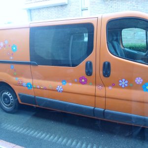 full color stickers van bloemen
