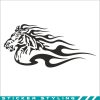 sticker van paard met vlammen