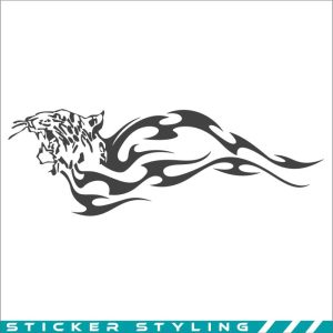 tijger sticker met vlammen 1