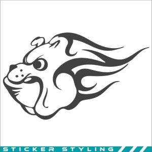 sticker van bulldog met tribals