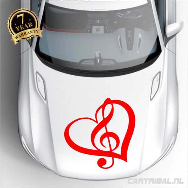 vioolsleutel met hart sticker