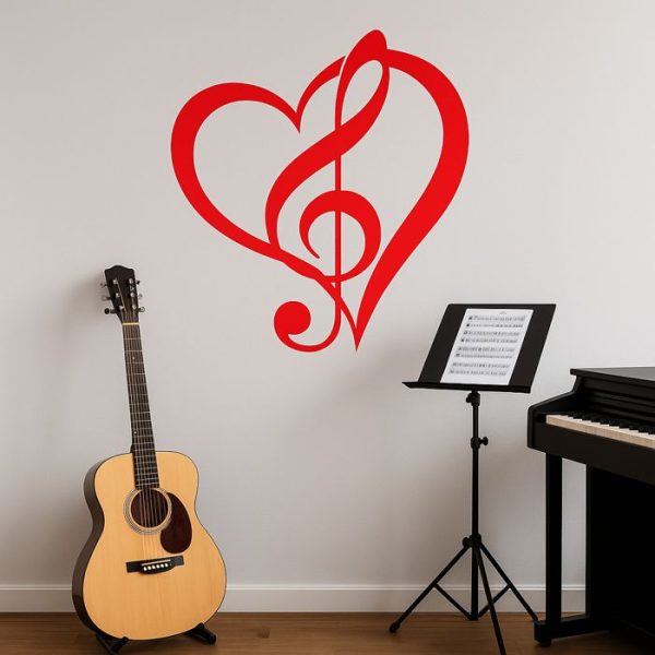 vioolsleutel met hart sticker