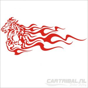 sticker paard met vlammen 4