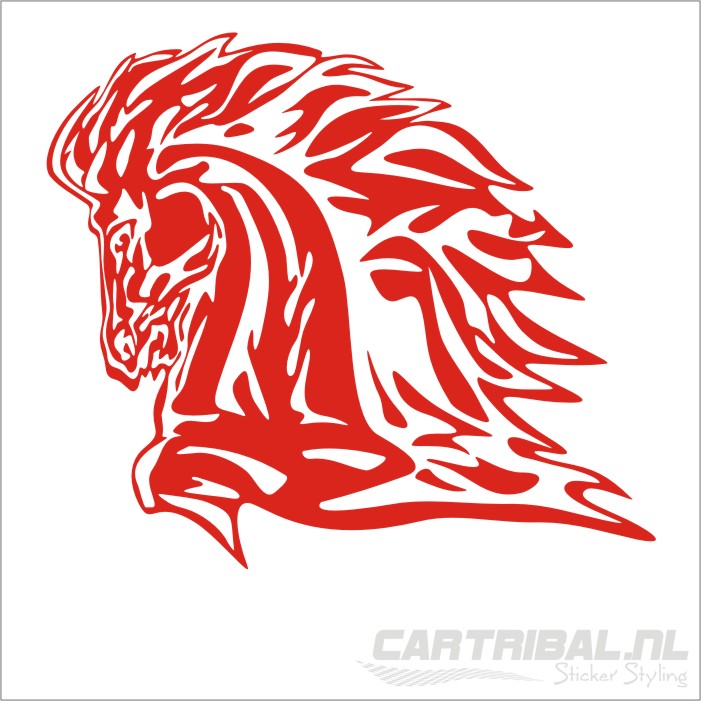paard met tribals sticker model 12