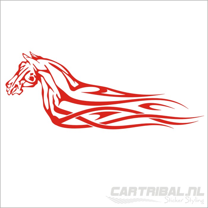 sticker paard met vlammen 13