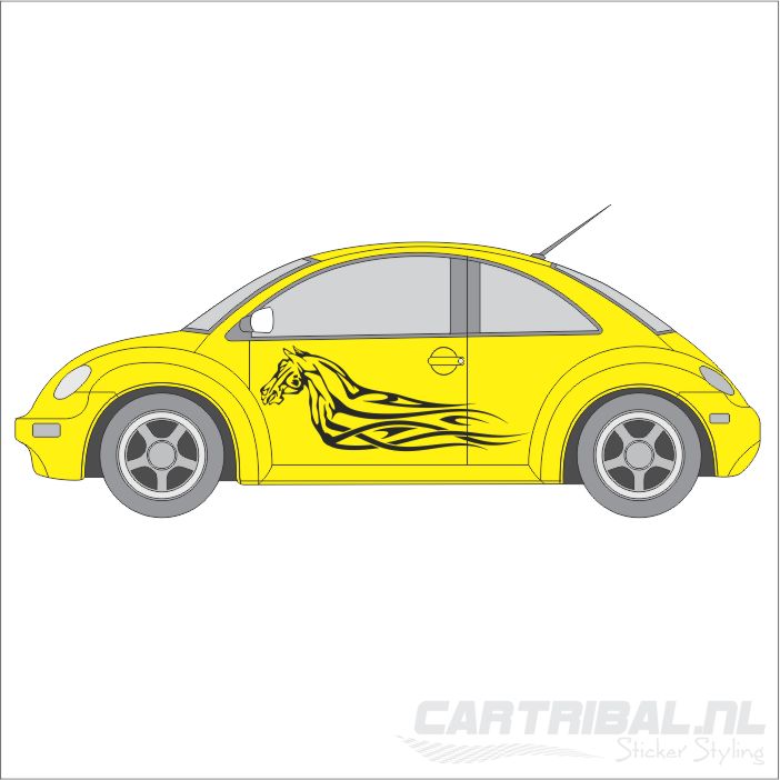 paard met tribals sticker model 13 - Afbeelding 2