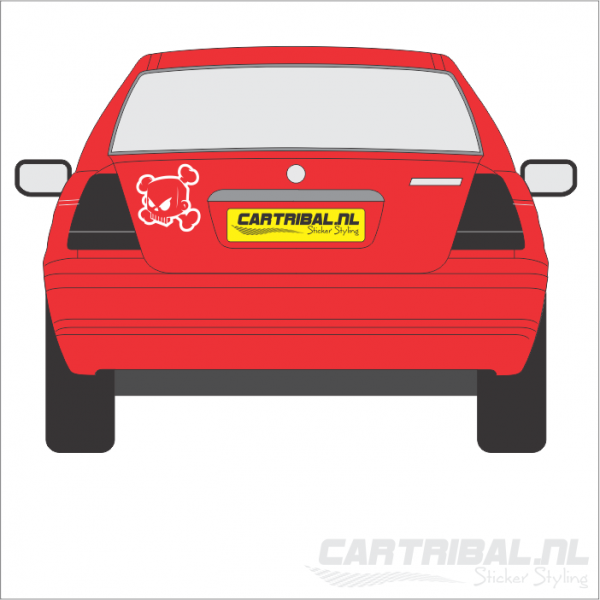 block skull sticker - Afbeelding 2