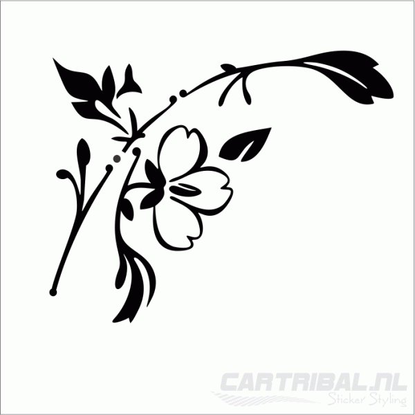 bloemen striping sticker set 004 - Afbeelding 2