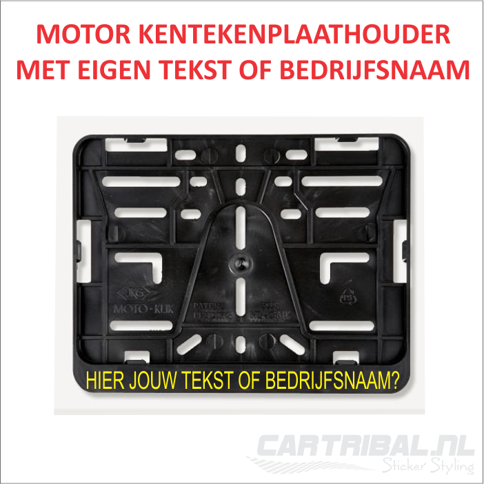 motor kentekenplaathouder met eigen tekst