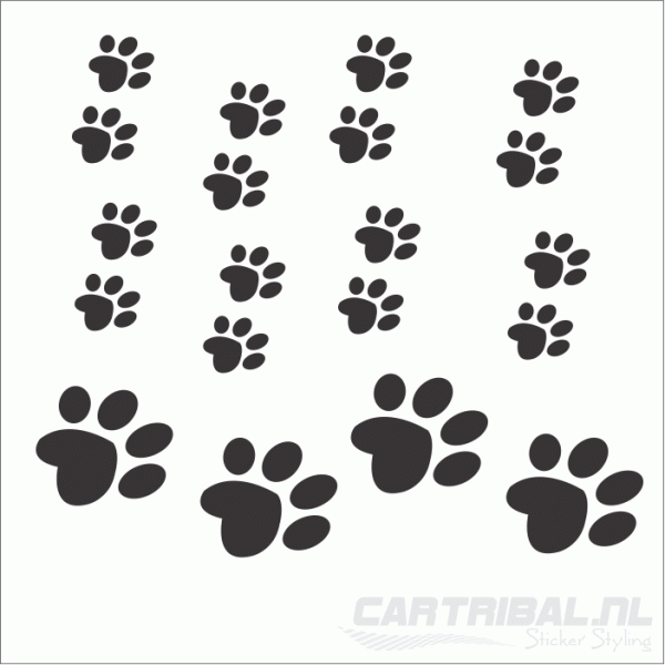 dierenpootjes stickers set 5