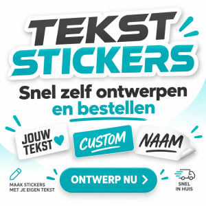 ontwerp je eigen tekststicker snel en goedkoop