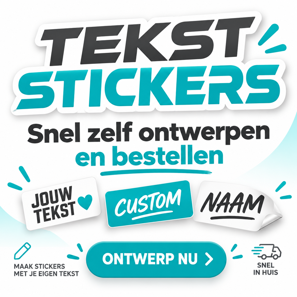 ontwerp je eigen tekststicker snel en goedkoop