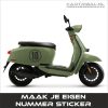 nummer of cijfer sticker ontwerpen voor scooter auto of afvalbak