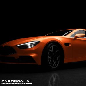 hoogglans oranje wrapfolie van arlon