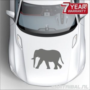 sticker van een olifant op een auto
