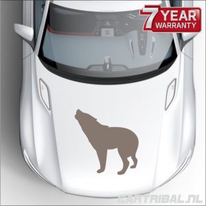 sticker van een wolf voor je auto scooter of camper