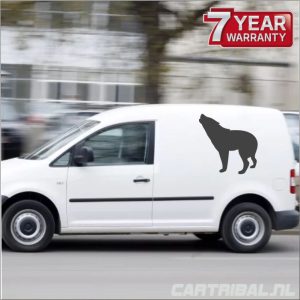 sticker van een wolf voor je auto scooter of camper