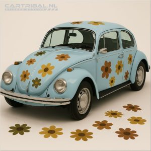 retro vintage bloemenstickers