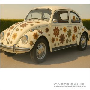 retro vintage set bloemenstickers