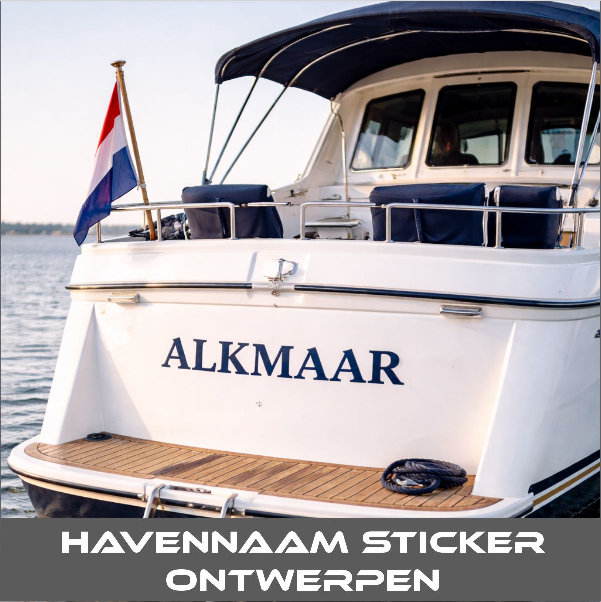 Havennaam sticker boot zelf ontwerpen