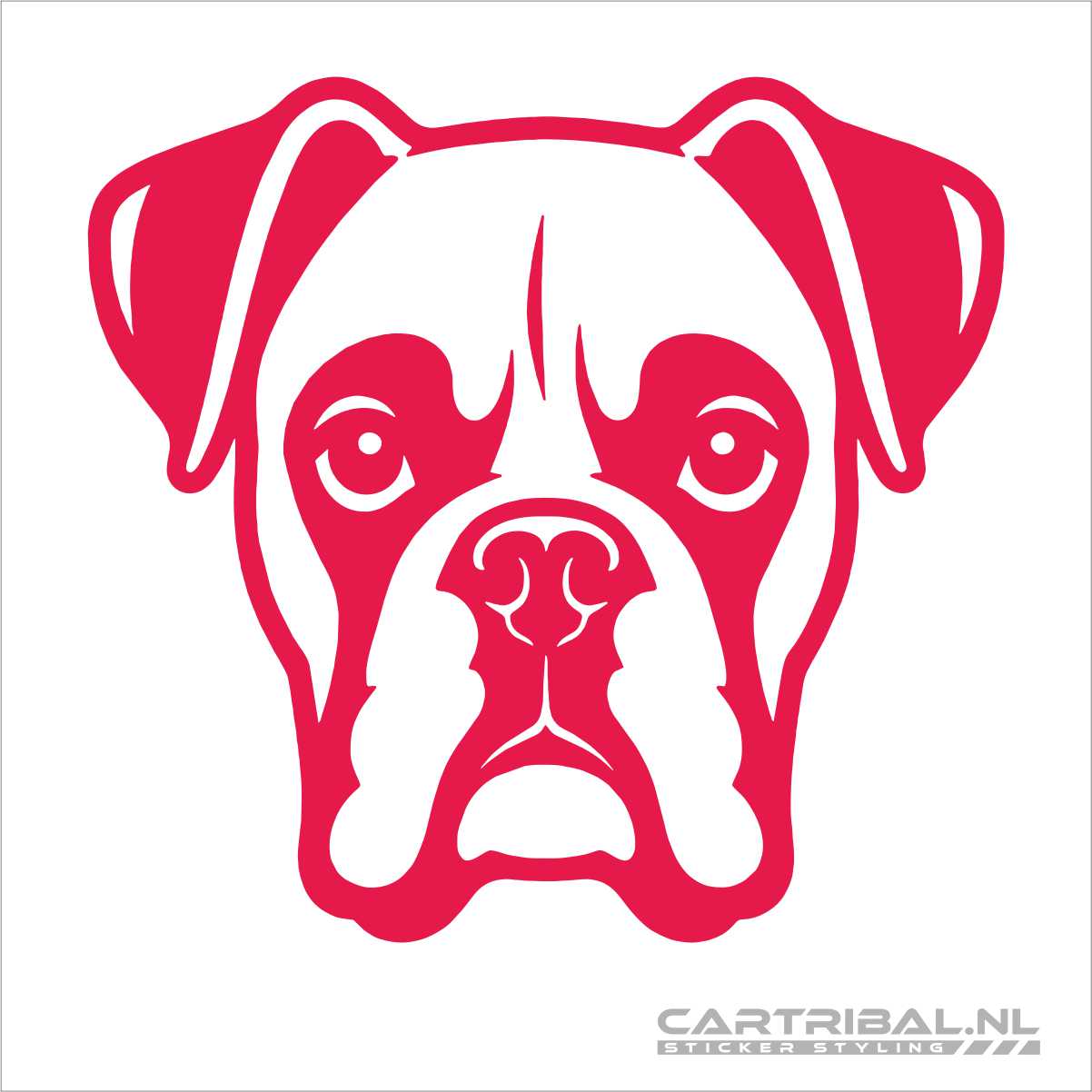 boxer kop hond sticker model 3-1