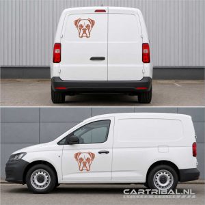 boxer kop hond sticker model 3-3