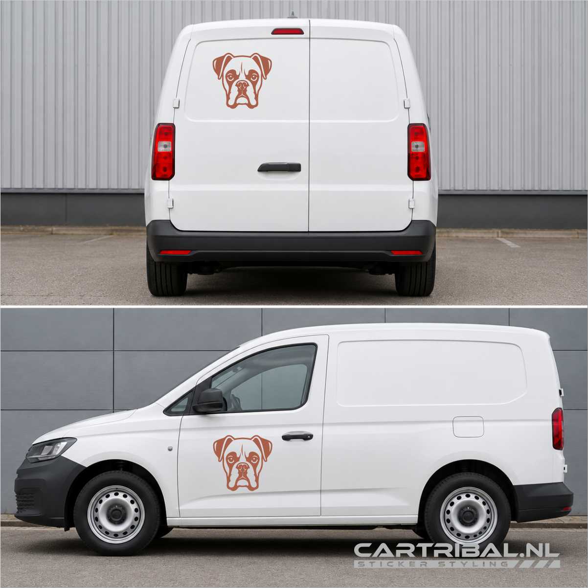 boxer kop hond sticker model 3-3
