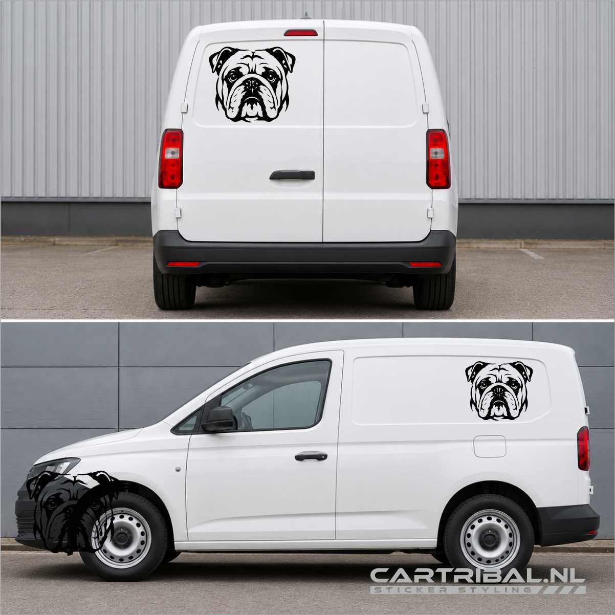 engelse bulldog kop sticker model 1-2