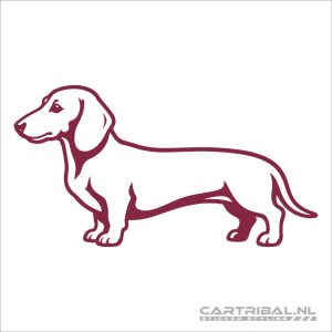 teckel hond sticker model 3