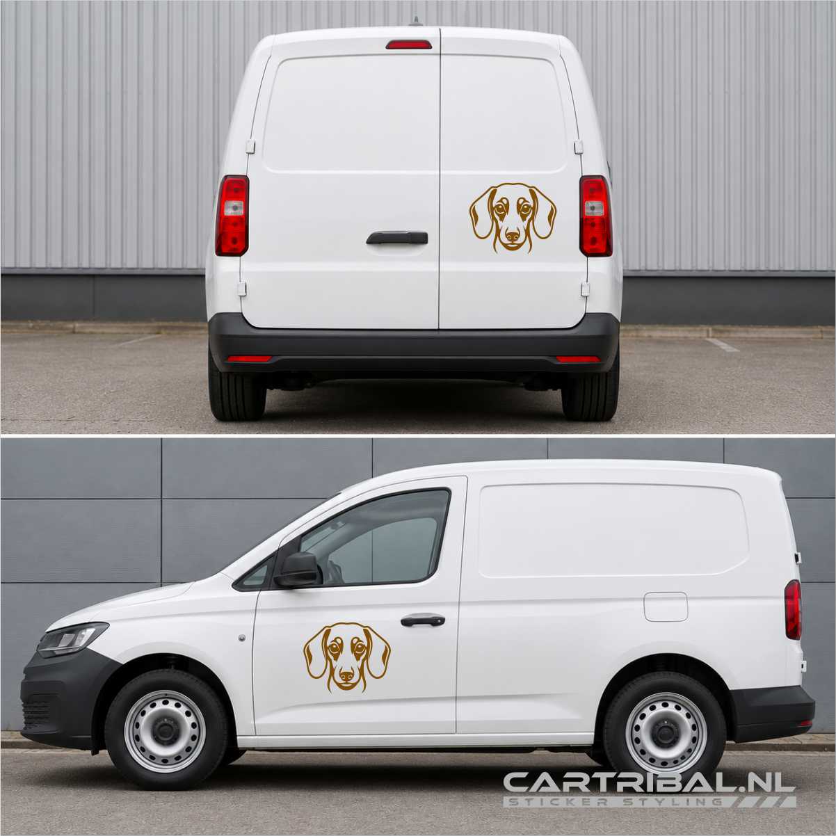 teckel kop hond sticker model 2-2