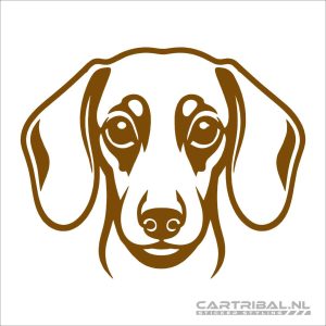 teckel kop hond sticker model 2