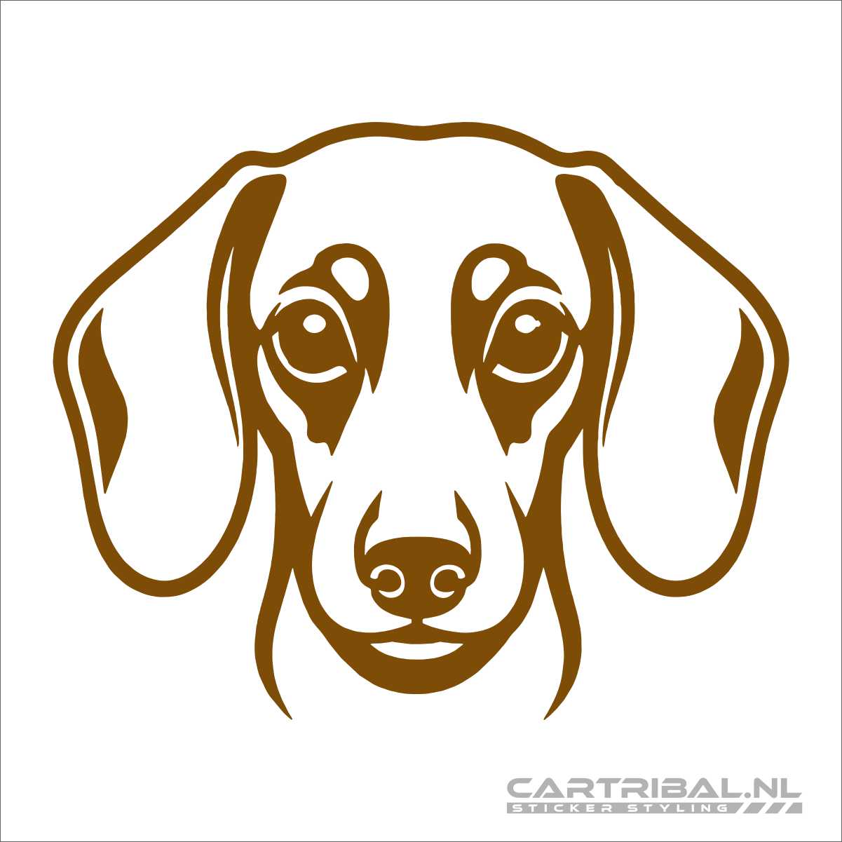 teckel kop hond sticker model 2