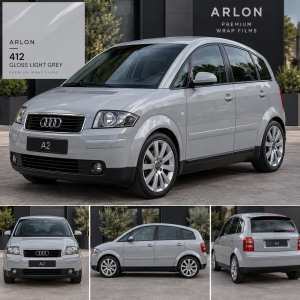 audi a2 wrap wrapfolie hoogglans lichtgrijs 412 Arlon