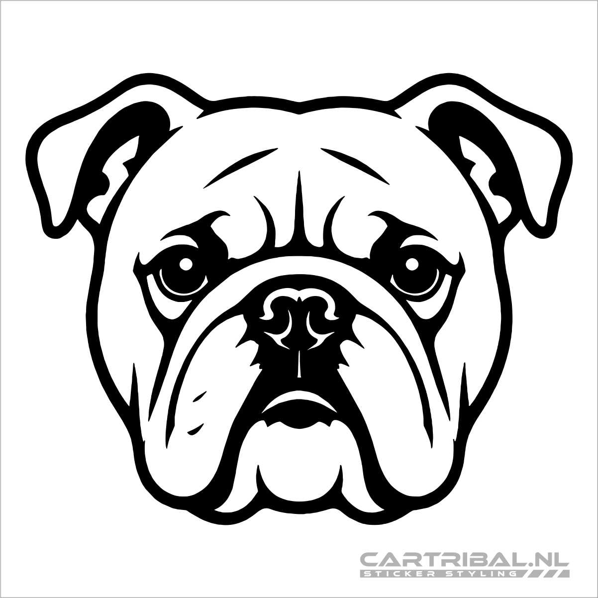 engelse bulldog kop sticker model 3-1